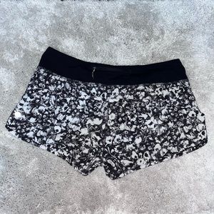 floral Lululemon shorts, size 8
